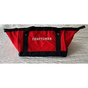 Craftsman Red Black Canvas Wide Mouth Tool Bag 18 Inch N575695 Heavy Duty Tote